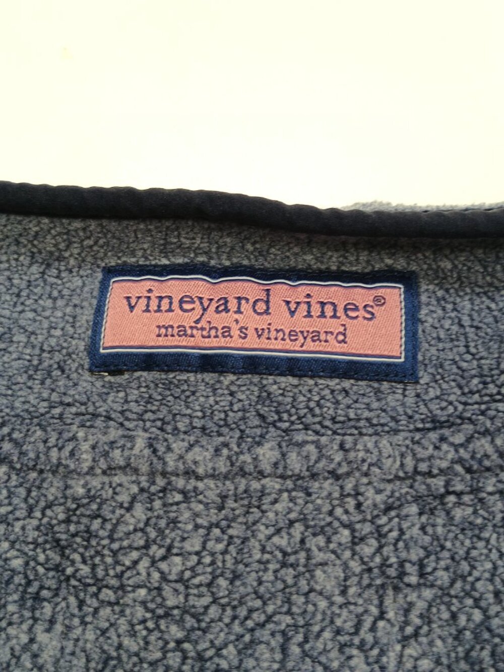 Vineyard Vines Performance Fleece 1/4 Zip Pullover Gray Navy Pocket Men’s XL - Picture 10 of 12